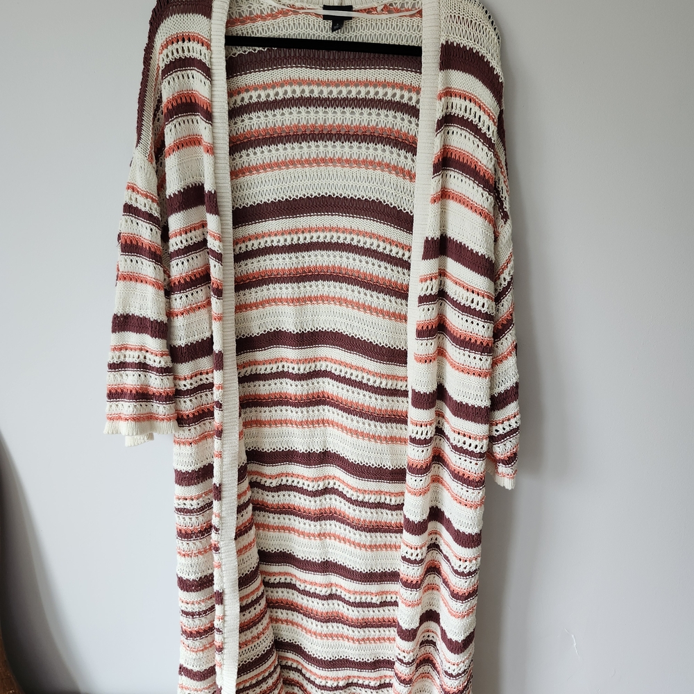 Torrid Size 3 Multicolor Striped Knit Kimono Cardigan